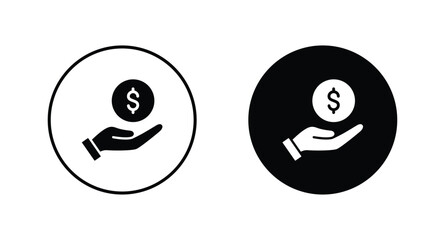 hand holding dollar money icon vector	