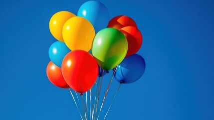 Colorful Balloons in a Blue Sky