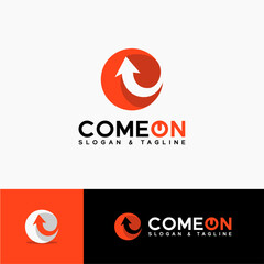 Simple logo concept combining arrow icon with circle that forming C letter for business company