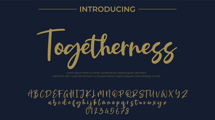 Togetherness Font Stylish brush painted an uppercase vector letters, alphabet, typeface