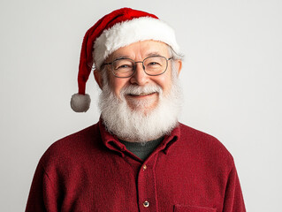Naklejka premium Smiling Santa Claus on white background