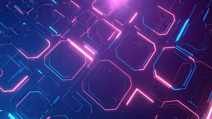 Fototapeta premium Abstract digital background with glowing pink and blue lines