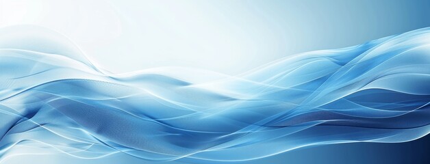 Abstract Blue Smooth Wave Background with Copy Space