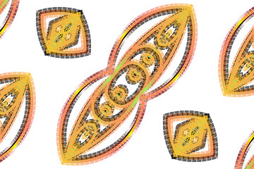 Beautiful gradient flower art batik ethnic dayak borneo pattern background