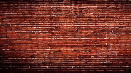 Weathered red brick wall with rustic grunge texture and empty space for text
