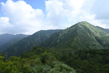 Fototapeta premium Climbing Mt. Shirasuna, Gunma, Japan