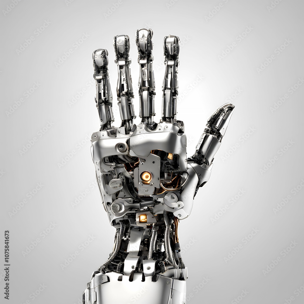 Aufkleber invention future virtual tech innovation cybernetic closeup technology metallic design hand arm mode