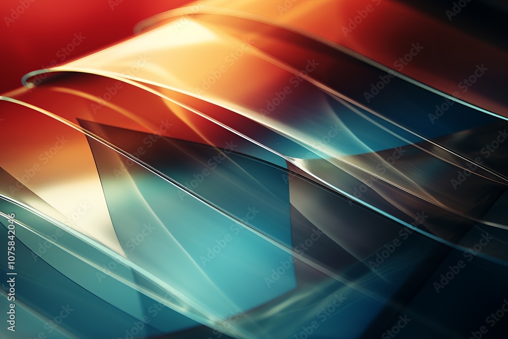 Poster luminous waves of color dance in an abstract composition of light and shadow. generative ai