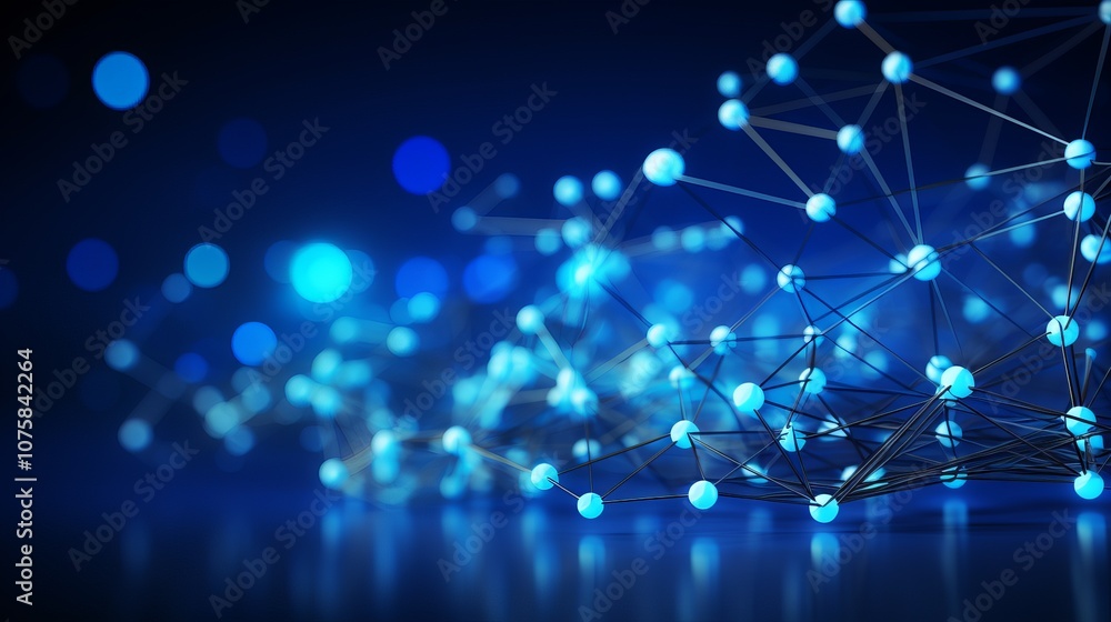 Aufkleber exploring the illuminated network of connections in a digital landscape at night. generative ai