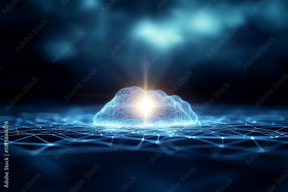 Aufkleber a cloud of data is floating in the sky
