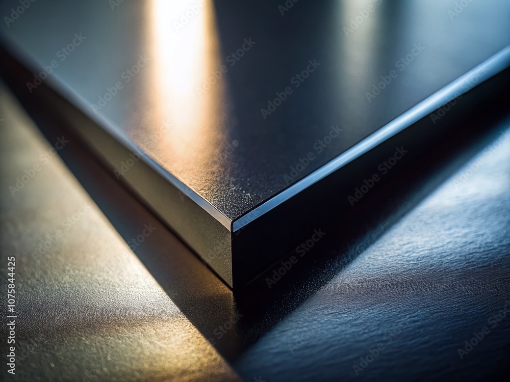 Poster abstract black surface with a sharp diagonal edge captured in tilt-shift photography for a unique pe