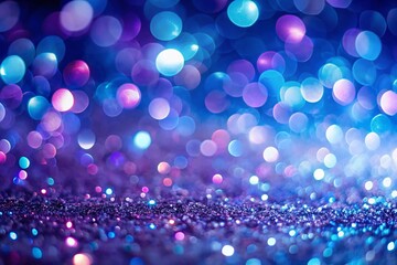 Abstract Blue and Purple Minimalistic Wallpaper with Bokeh Sparkles in Trendy Very Peri Color for Modern Design Aesthetics