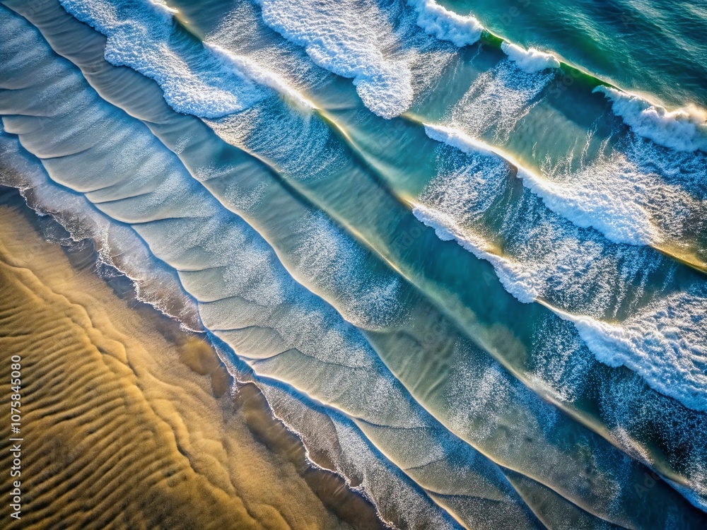 Poster abstract gray wave pattern with smooth lines in drone photography capturing the beauty of modern des
