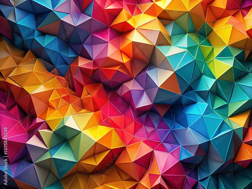 Poster abstract polygonal mosaic background in 3d render: a vibrant and colorful display of geometric shape
