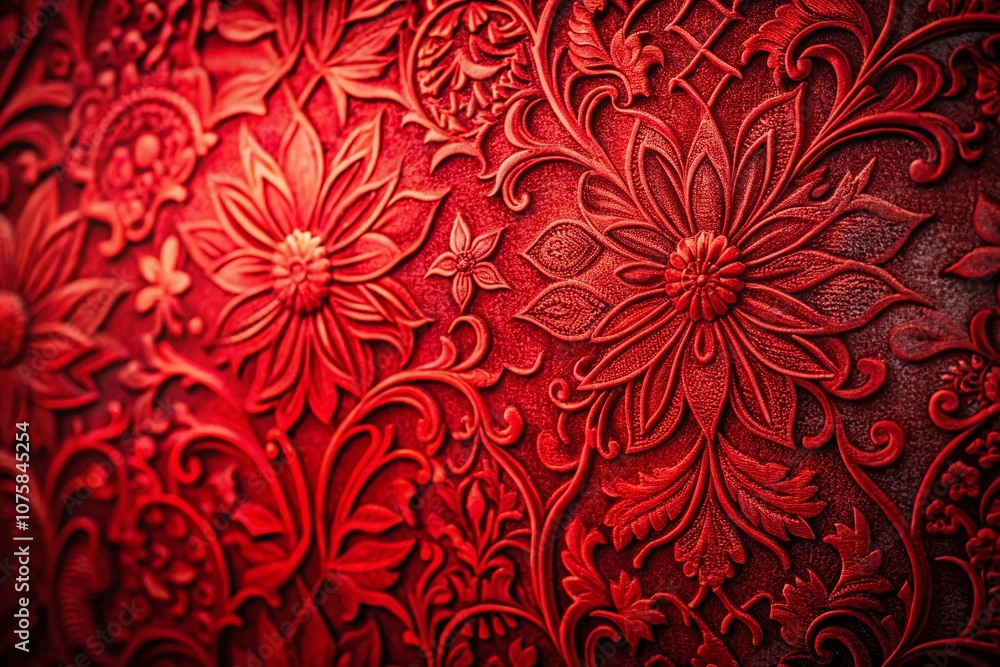 Poster abstract red background with intricate patterns and textures for creative and artistic projects in p