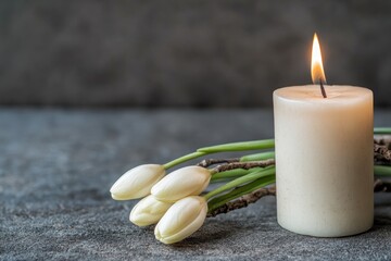 Imbolc celebration, banner design for St. Brigid's Day, featuring elements of tradition, renewal, copy space to convey messages of hope, light, and the arrival of springtime blessings.