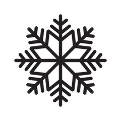 Snowflake icon. Winter symbol vector. Frosty geometric shape. Seasonal decoration illustration.