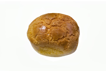 hong kong pineapple bolo bun isolated