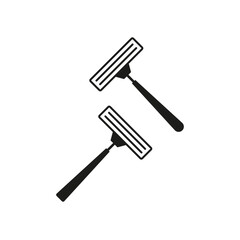Double razor icon. Personal grooming tool. Black shaving vector. Hygiene and care symbol.