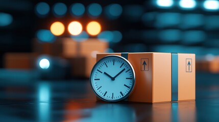 Time management in logistics with clock and packages