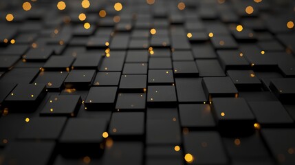 Obraz premium Abstract black and gold textured background with glowing particles