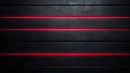 Fototapeta premium Futuristic black wall with glowing red lines