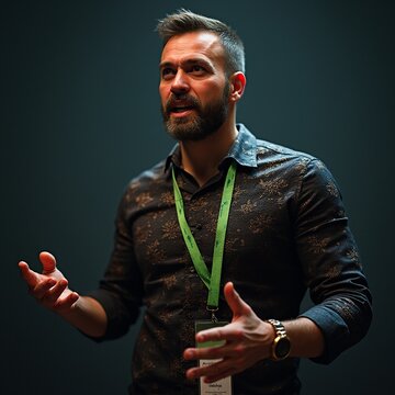 man in a conference