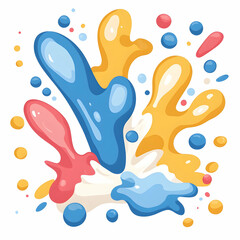 Obraz premium Colorful Paint Splashes, splat, splatter, abstract, design, art