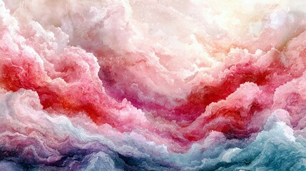 Abstract Painting of Serene Clouds in Soft Pastel Shades Creating a Dreamy Atmosphere that Evokes Calmness and Tranquility in Nature, Suitable for Various Design Projects