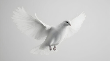 Obraz premium White Dove in Flight, pigeon, bird, flying, wings, feathers