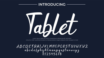 Tablet Font Stylish brush painted an uppercase vector letters, alphabet, typeface