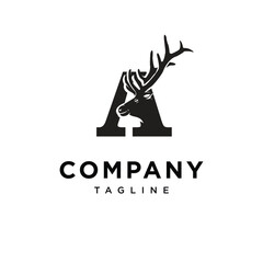 Letter A Elk Logo Icon Vector