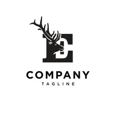 Letter E Elk Logo Icon Vector