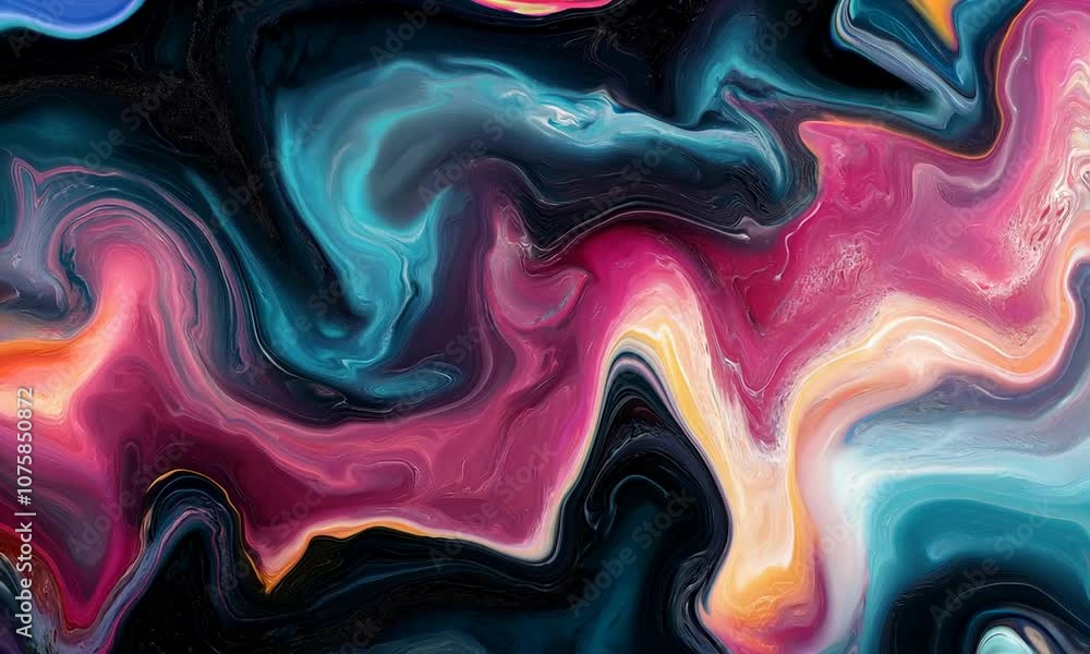 Aufkleber abstract colorful fluid painting with mesmerizing swirls and vivid hues : generative ai