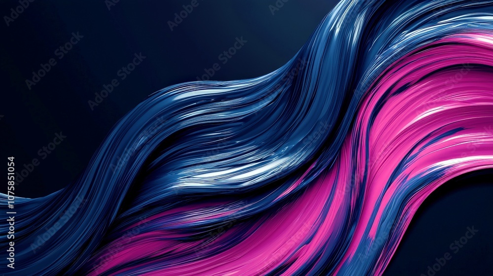 Aufkleber vibrant flowing waves of color with rich blue and pink tones creating a dynamic and modern abstract 