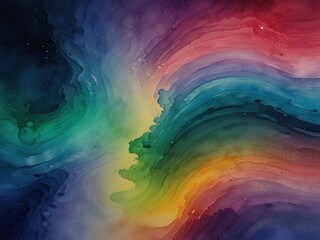 Vibrant Abstract Watercolor Waves