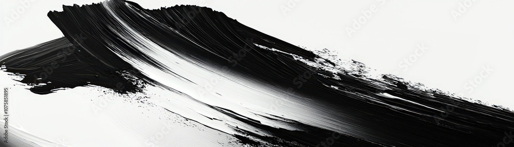 Poster abstract black brush stroke on white background creating a dynamic and modern artistic aesthetic sui