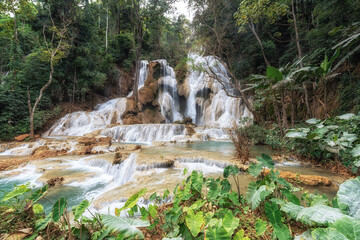 Kuang Si Waterfalls Turquoise Water Pools