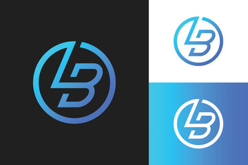 Obraz premium LB Logo Modern Monogram Initial Brand Identity at Linear Circle Shape