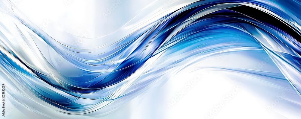 Poster elegant blue wave abstract background with soft curves and smooth lines for use in design projects, 