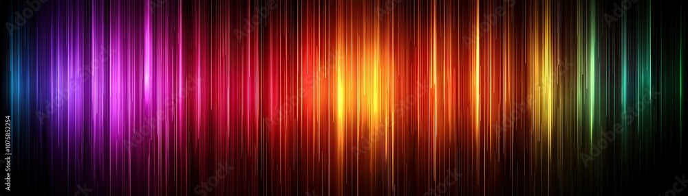 Poster vibrant colorful vertical stripes with gradient effect in a digital light display for modern backgro