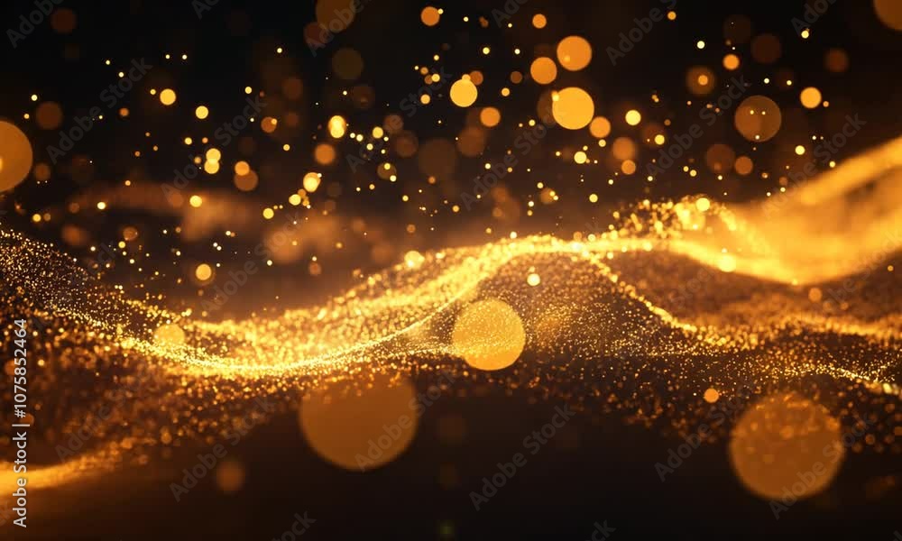Leinwandbilder glittering golden bokeh effect sparkling abstract warm light background : generative ai