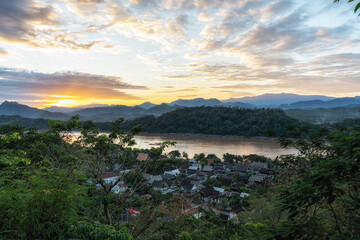 Mekong River Sunset from Phousi Hill