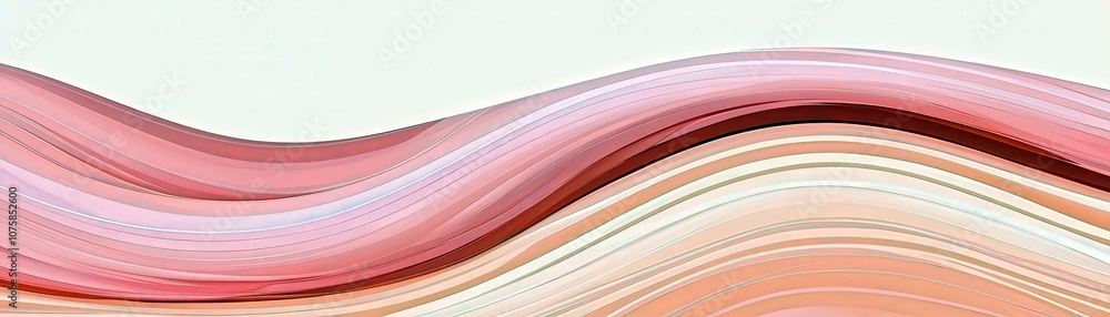 Aufkleber abstract flowing lines in soft pink and beige hues creating a harmonious and tranquil background ide