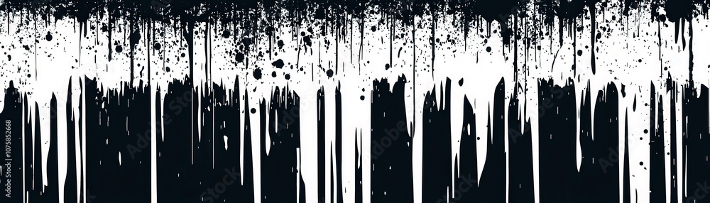 Poster abstract monochrome paint drips and splashes creating a dramatic backdrop with contrasting dark and 