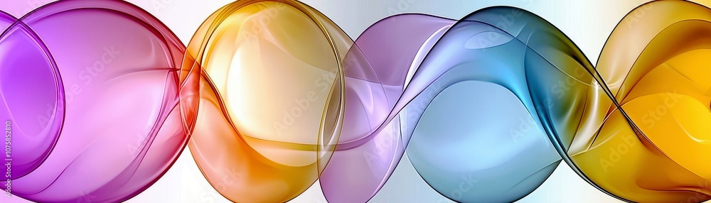 Poster abstract waves of colorful fluid shapes in soft pastel shades creating a dynamic and calm background