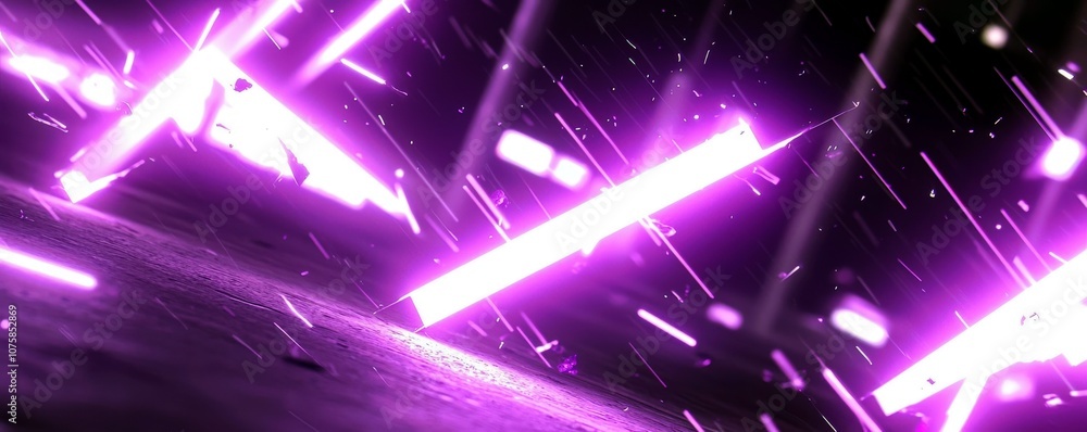Poster futuristic abstract background with dynamic neon lights and particles creating an energetic atmosphe