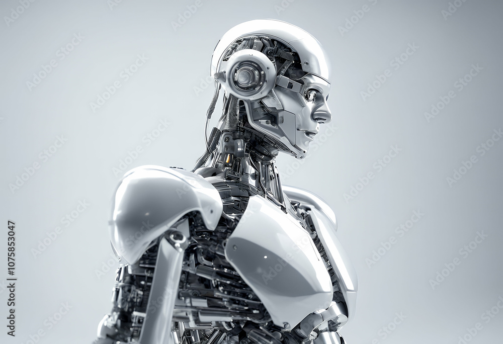 Poster render futuristic cybernetic fantasy cyborg revolution tech concept ad calculate robotic consider th