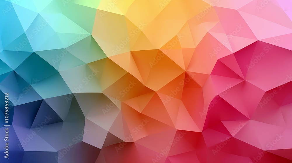 Poster vibrant abstract triangle background with vivid colors in a geometric pattern perfect for creativity