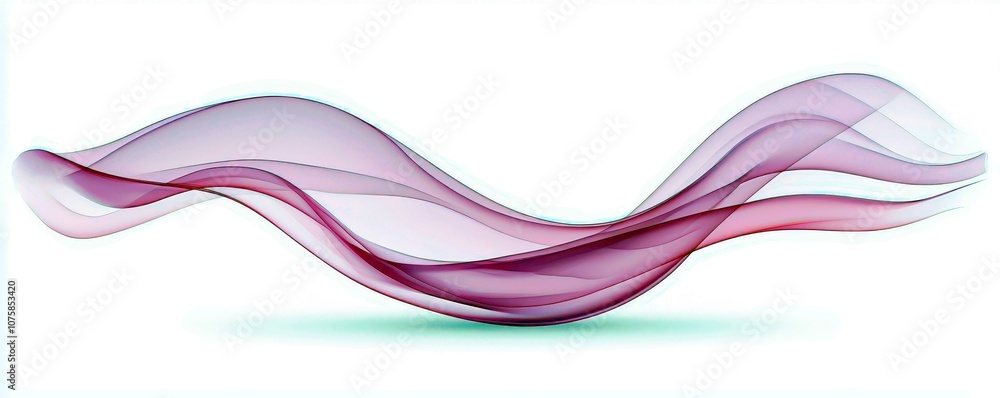 Poster soft flowing curves of translucent fabric in shades of pink and purple against a minimalist backgrou
